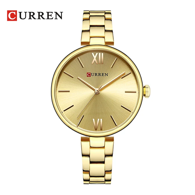 Curren 9017 Stainless Steel Luxury Ladies Watch - Gold